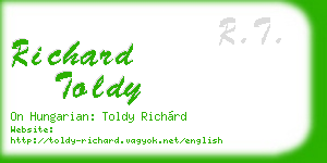 richard toldy business card